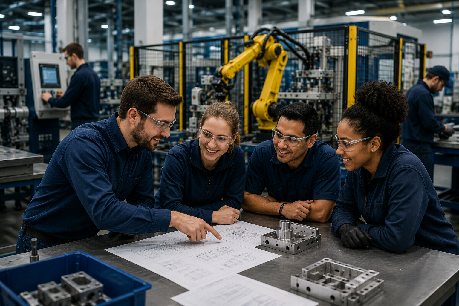 Electrotech International engineering team reviewing project plans