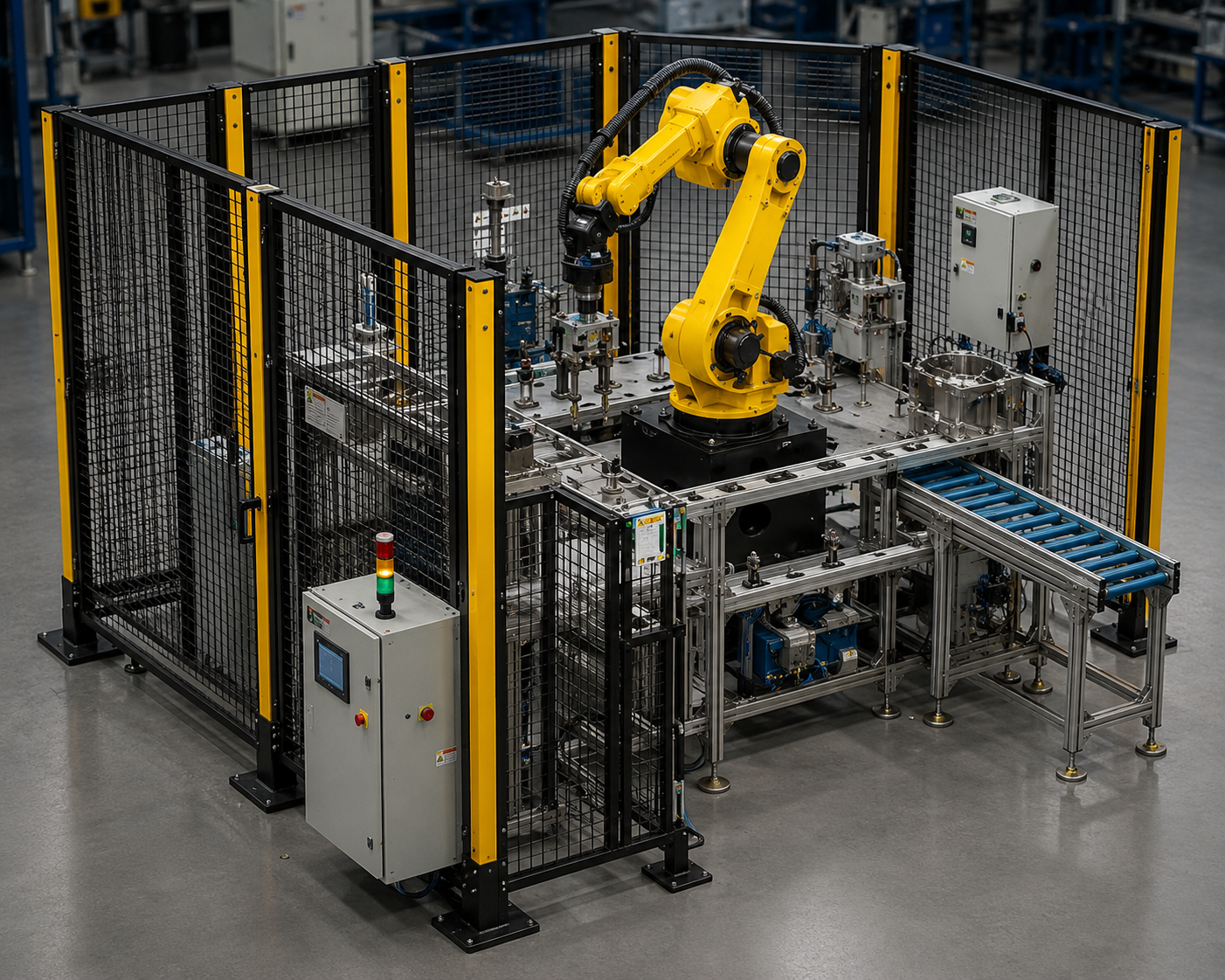 Engineering and design capabilities: robotic automation cell on the production floor