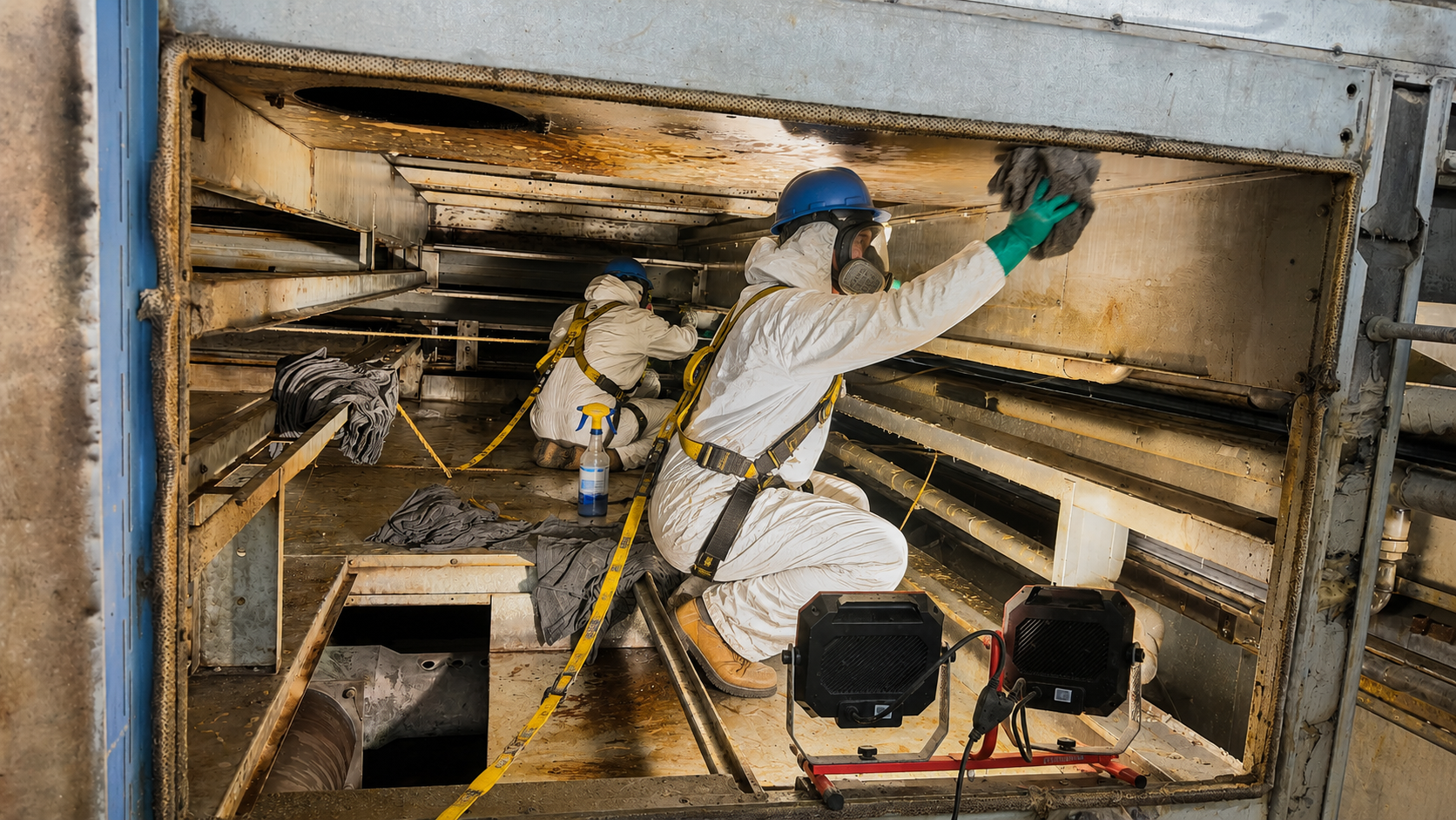 Maintenance work on production equipment